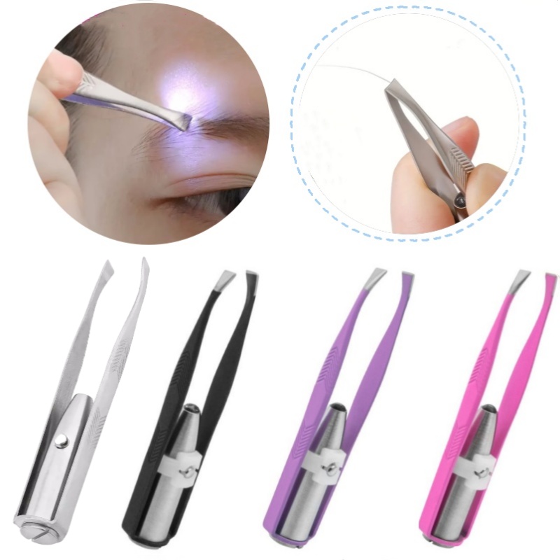 Eyelash Extension Led - 1/2pcs Eyebrow Tweezer with LED Light