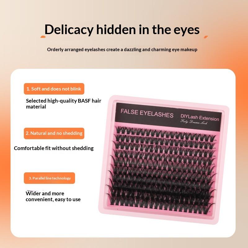 Eyelash Extension Individual - New 10Row 140 Clusters Fluffy Thick