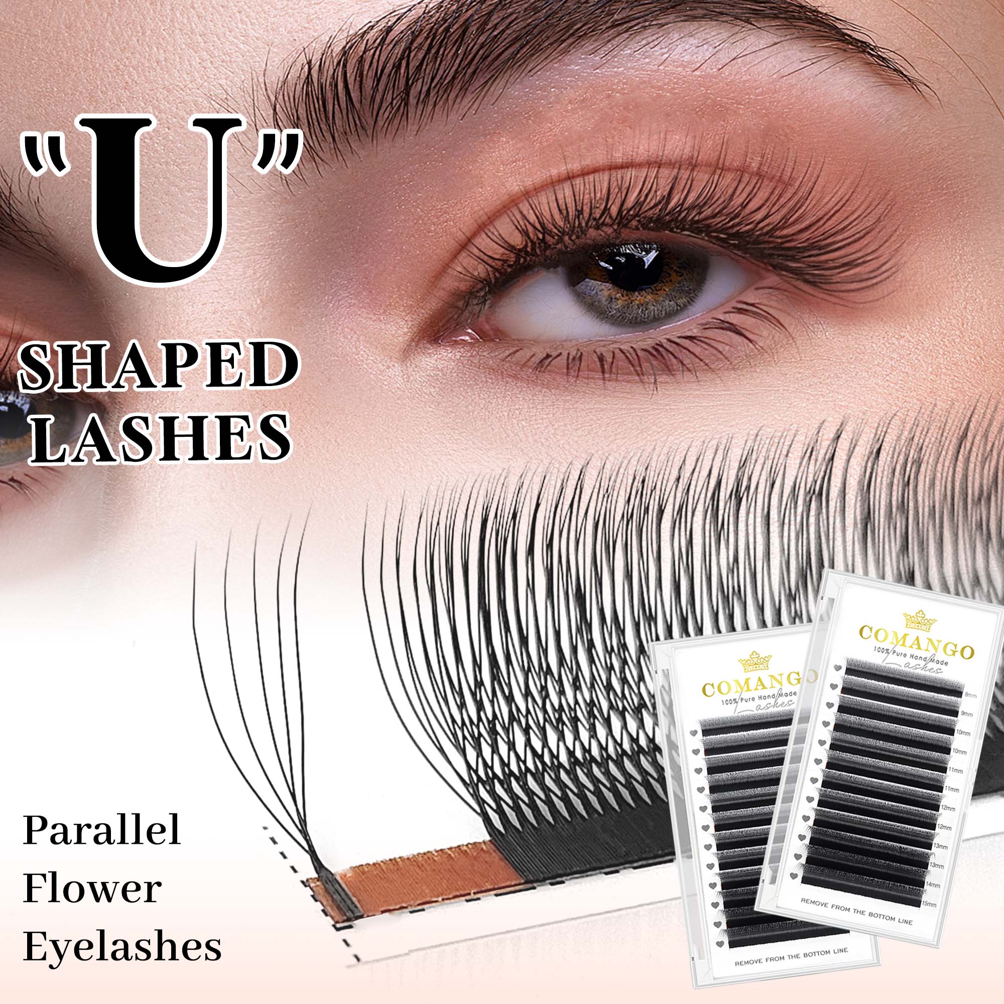 CoMango Mix8-15mm U Shaped 3/4 - огляд і ціна Eyelash Extension Supernatural