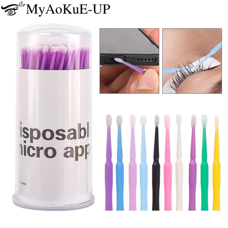 100pcs Disposable Eyelash Brus - огляд і ціна Eyelash Extension Cleaning