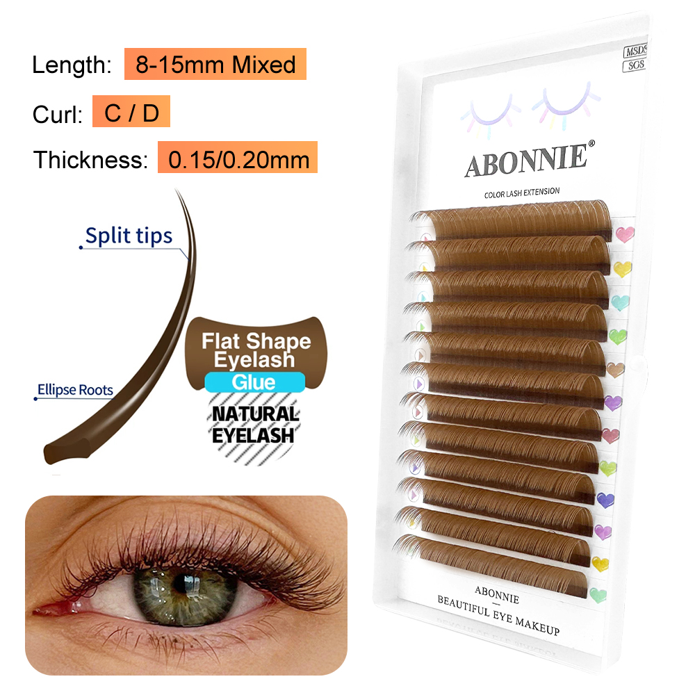 ABONNIE Brown Ellipse Flat Eye - огляд і ціна Eyelash Extension Supernatural